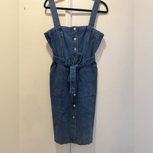 Gap denim belted dress